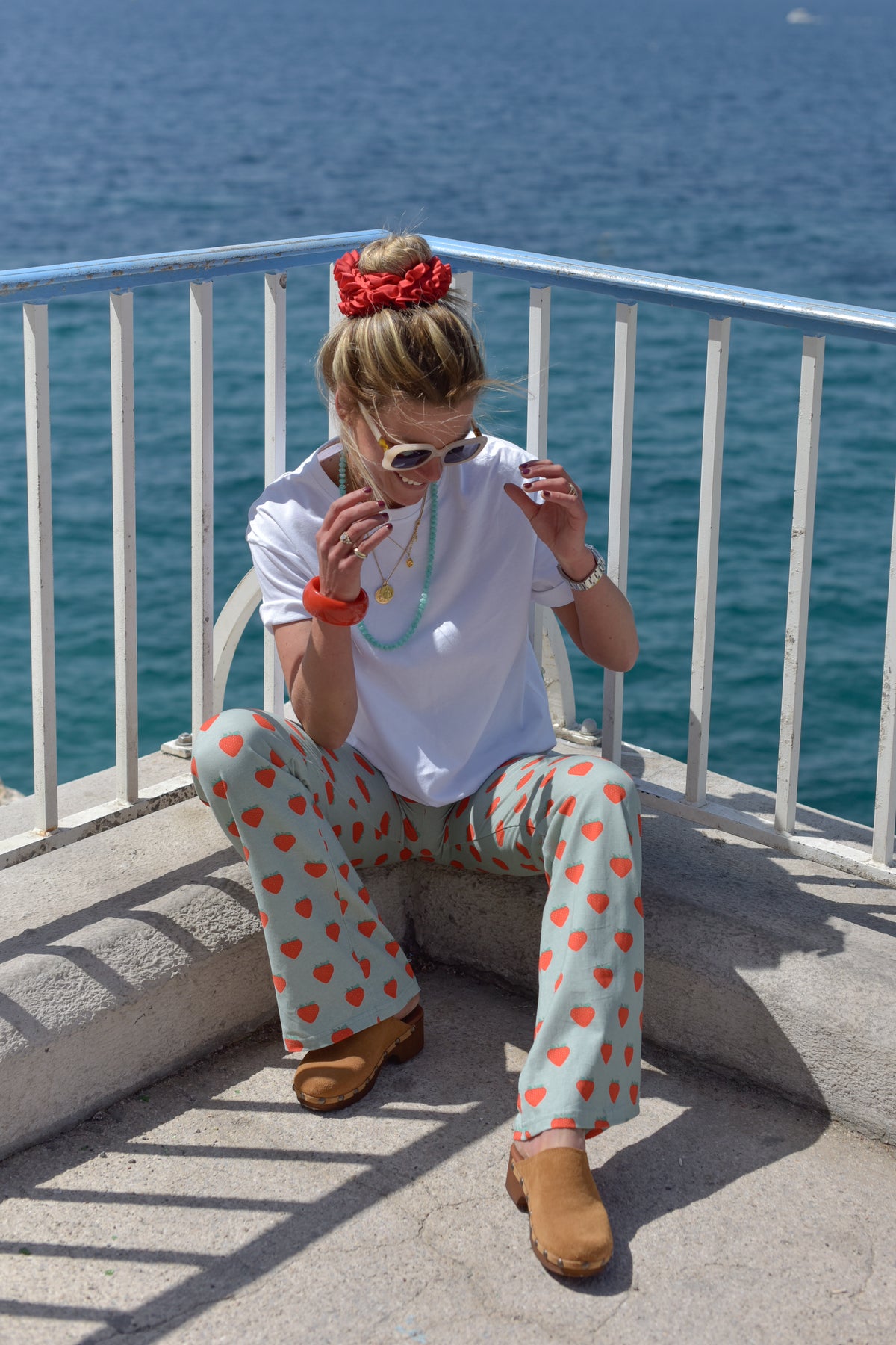 ERIKA strawberry aqua trousers