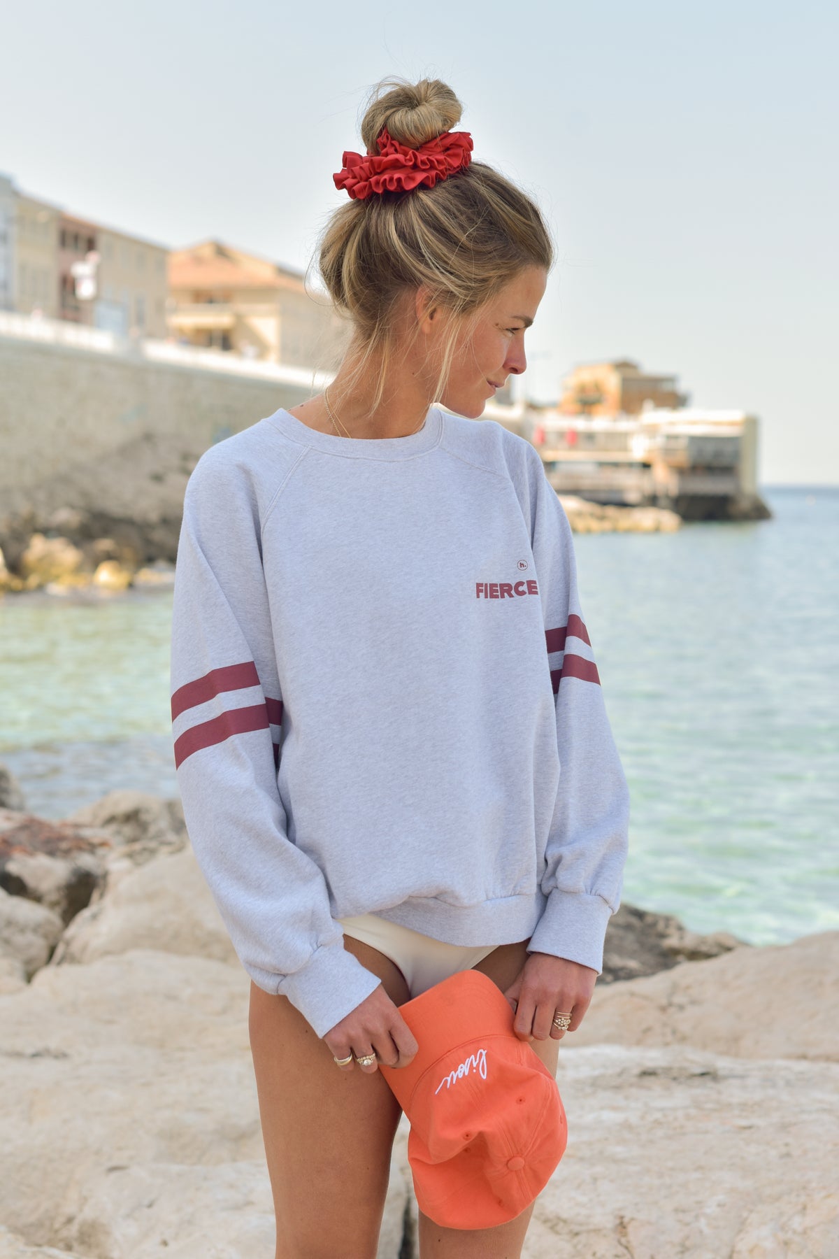 JOSEPH FIERCE grey/burgundy sweatshirt