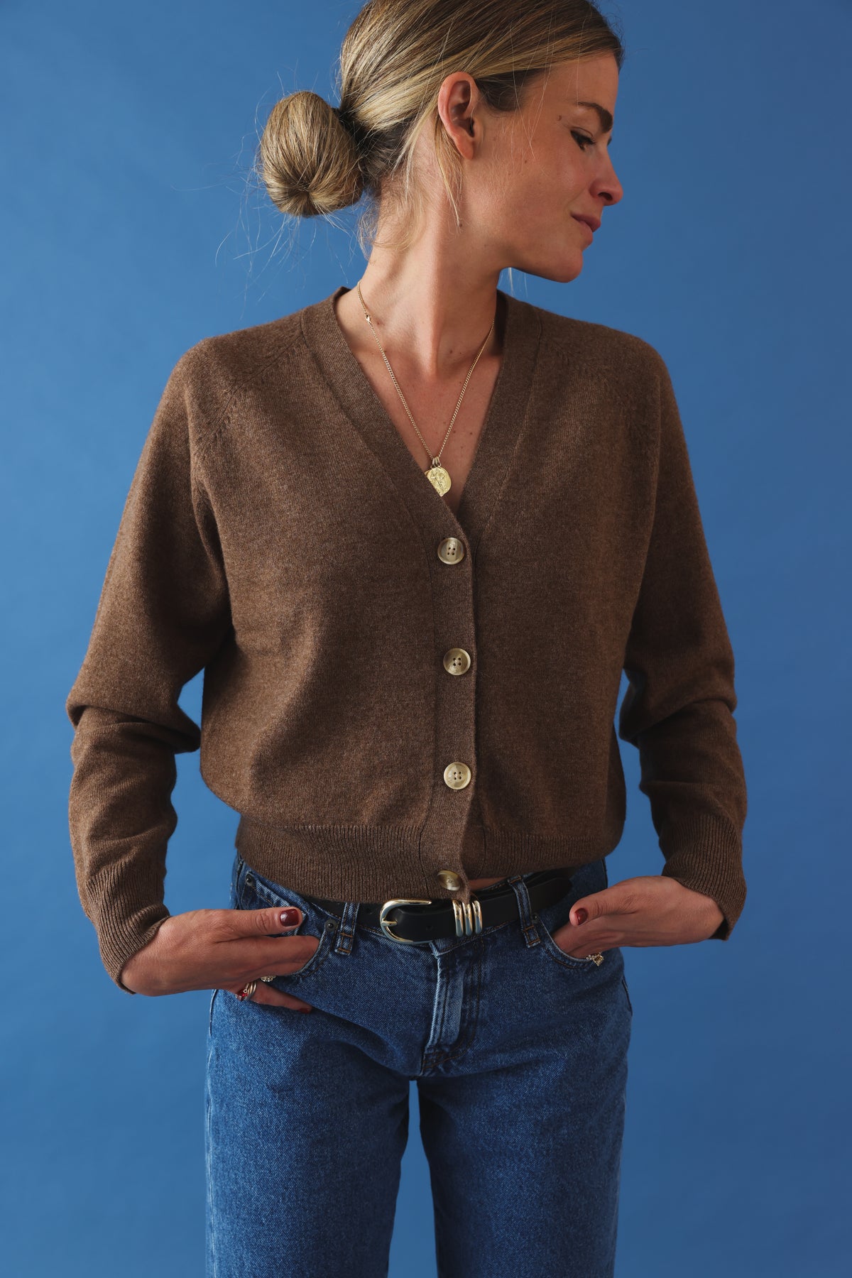 Cardigan Moran cognac
