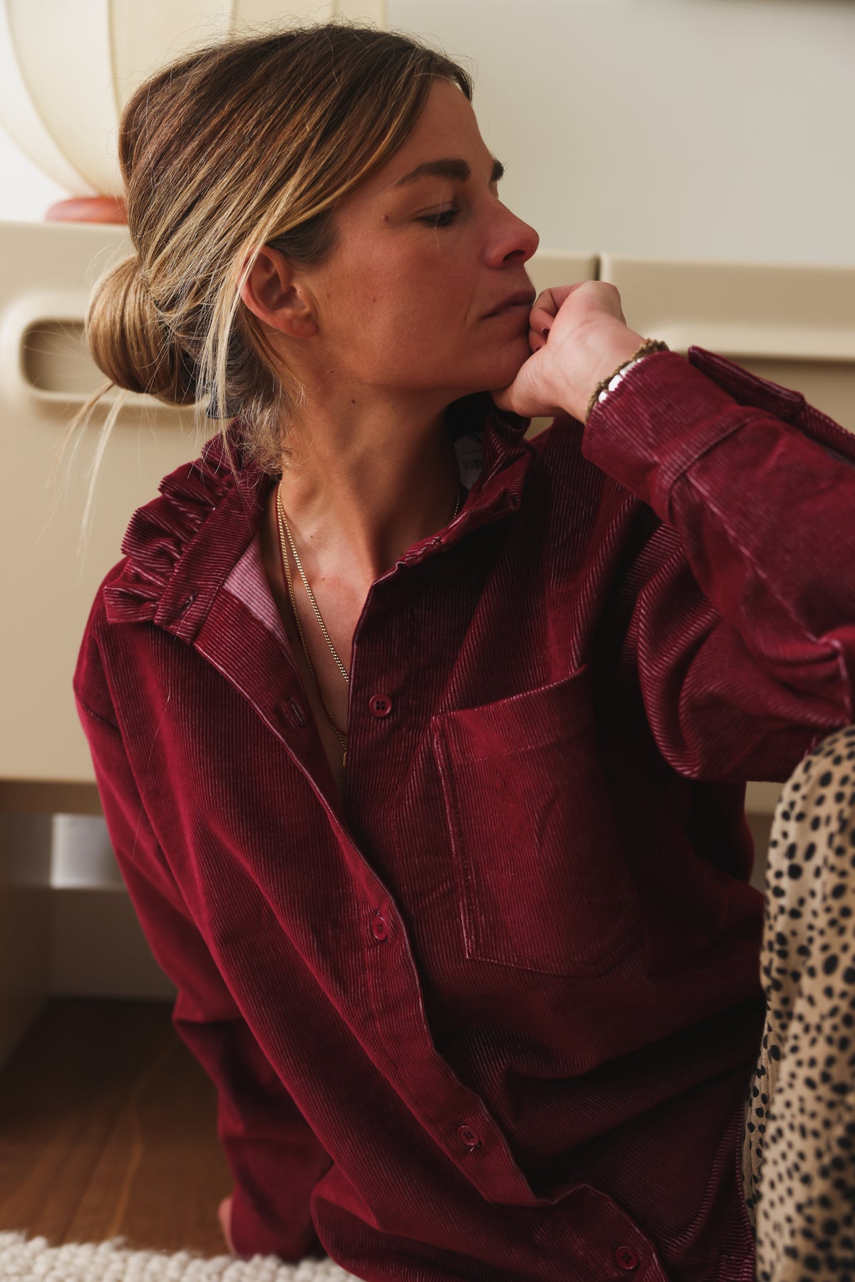Surchemise LOU velours bordeaux