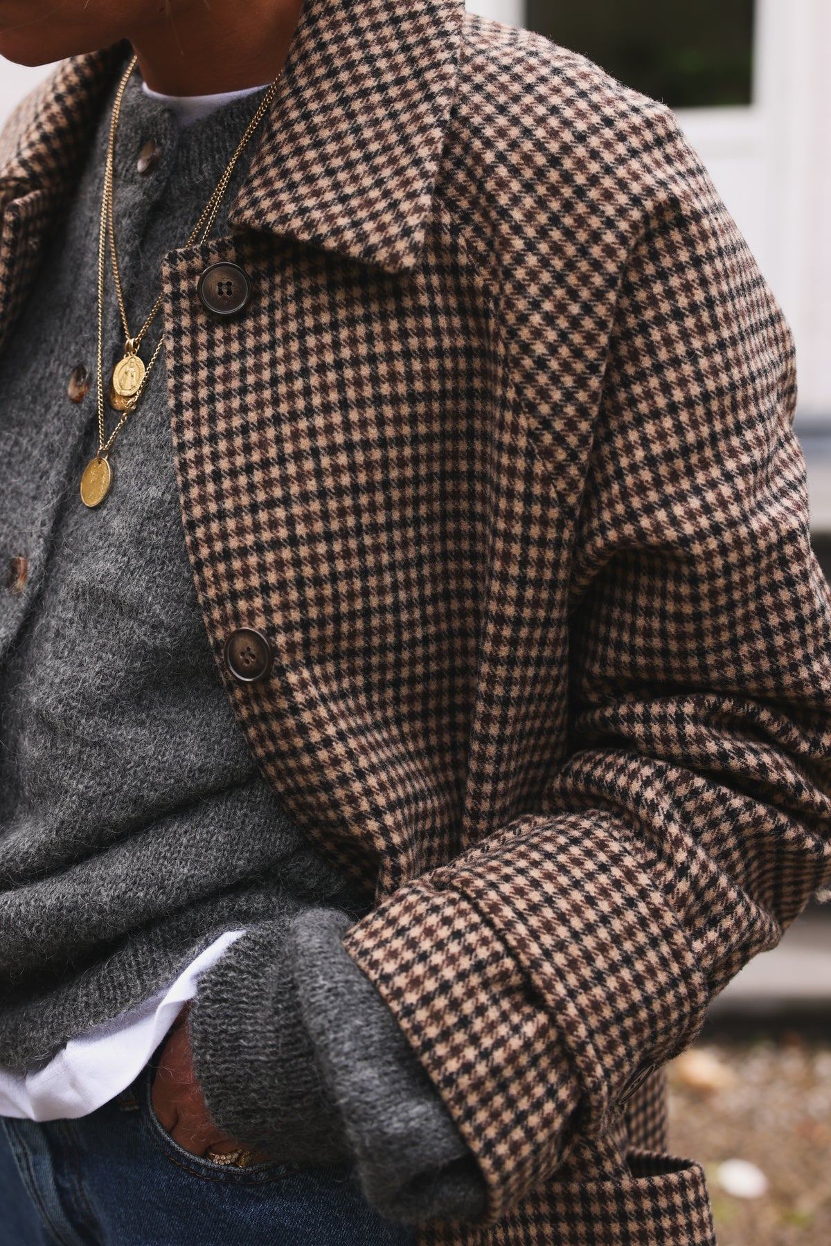 ANDREA houndstooth coat
