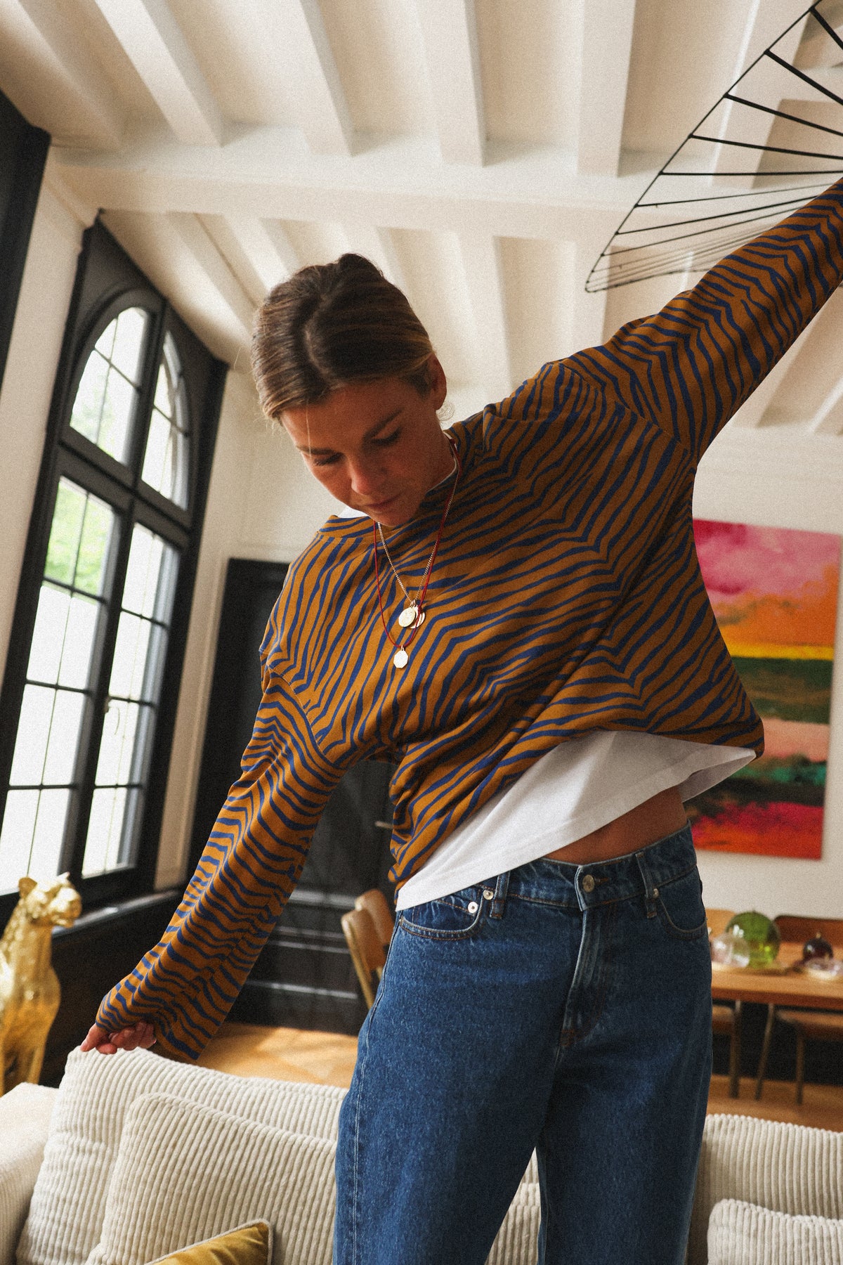 T-shirt MARCO tigre camel/bleu