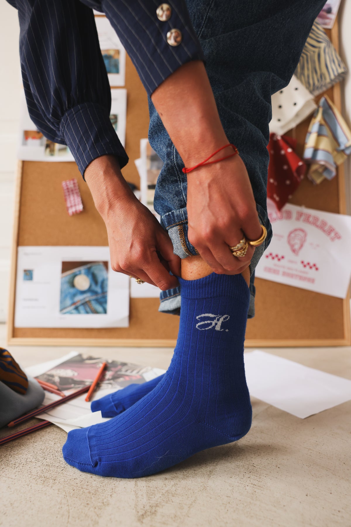 Chaussettes FILIPPA bleu roi