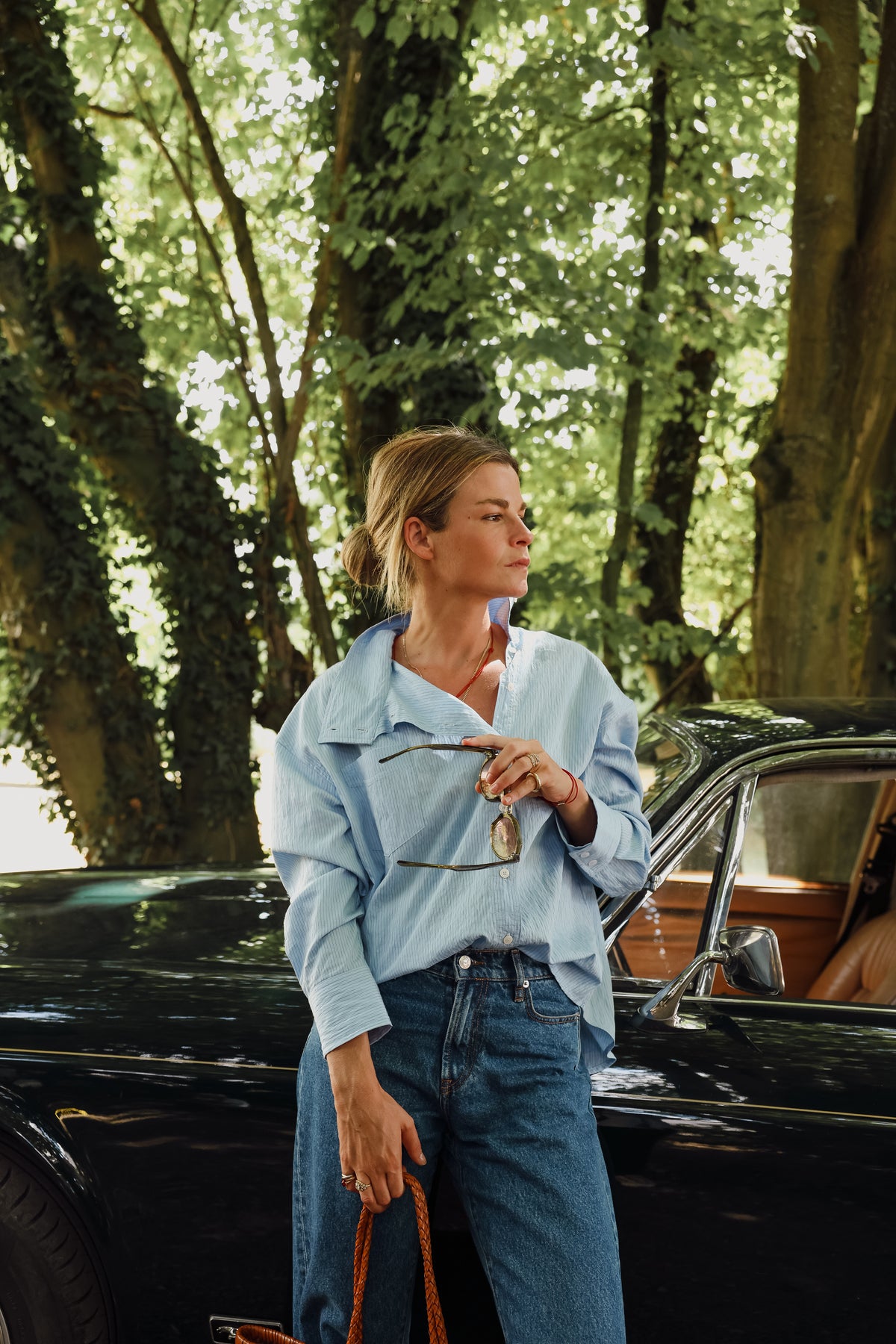 Chemise asymétrique SOPHIE rayure bleu