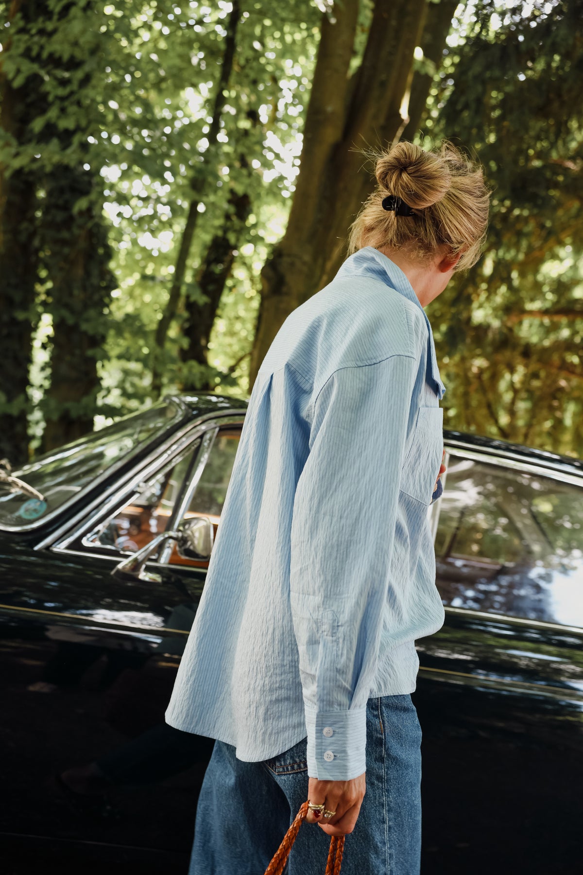 Chemise asymétrique SOPHIE rayure bleu
