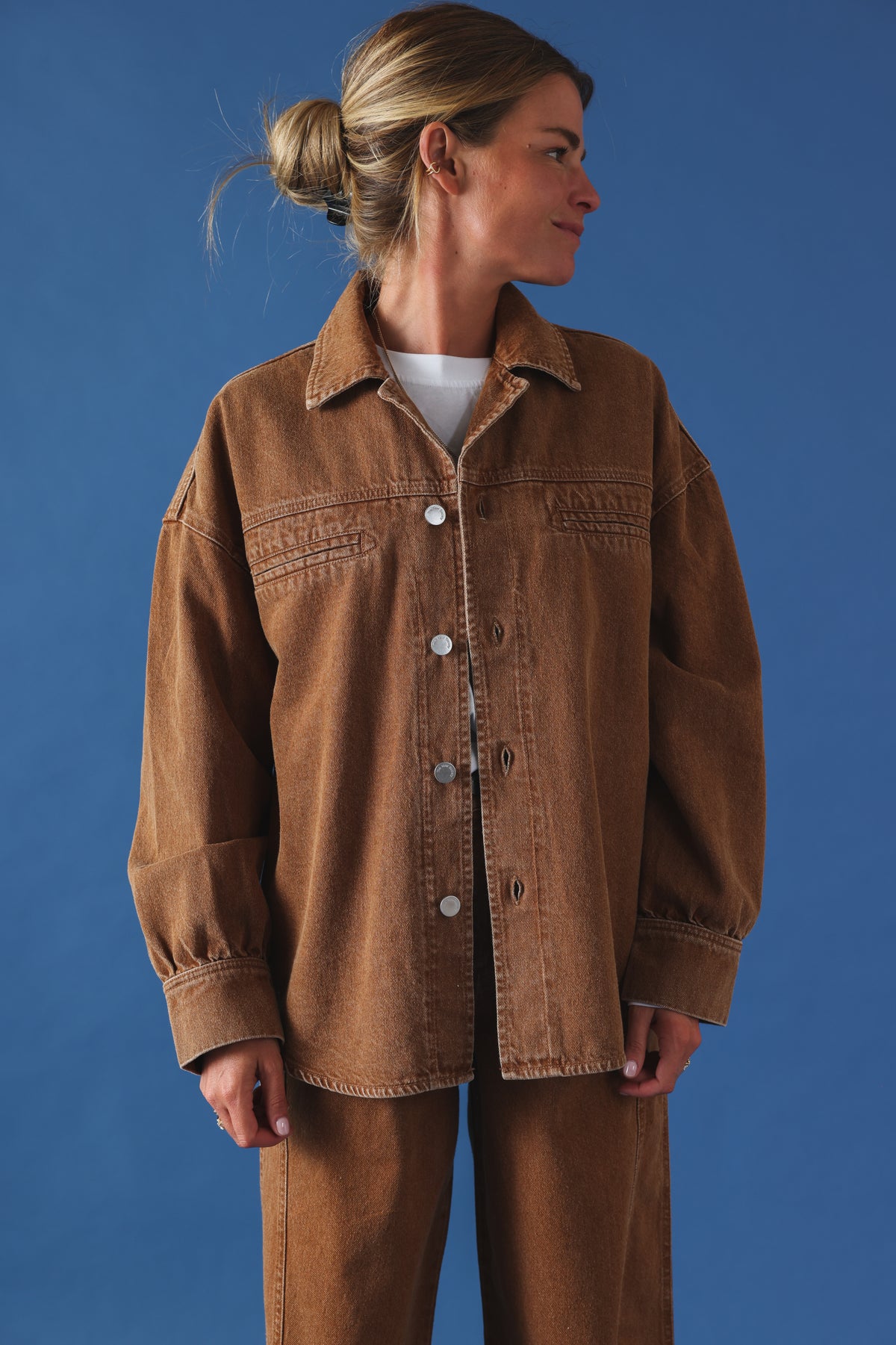 Surchemise Eugénie denim noisette