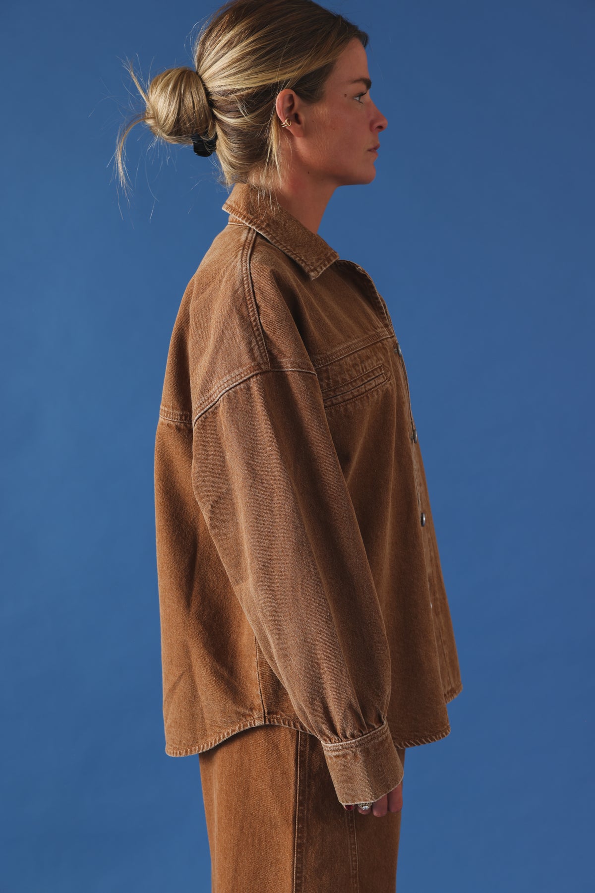 Surchemise Eugénie denim noisette