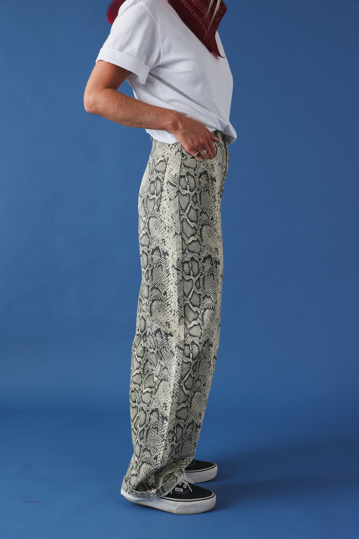Pantalon barrel Marius denim serpent