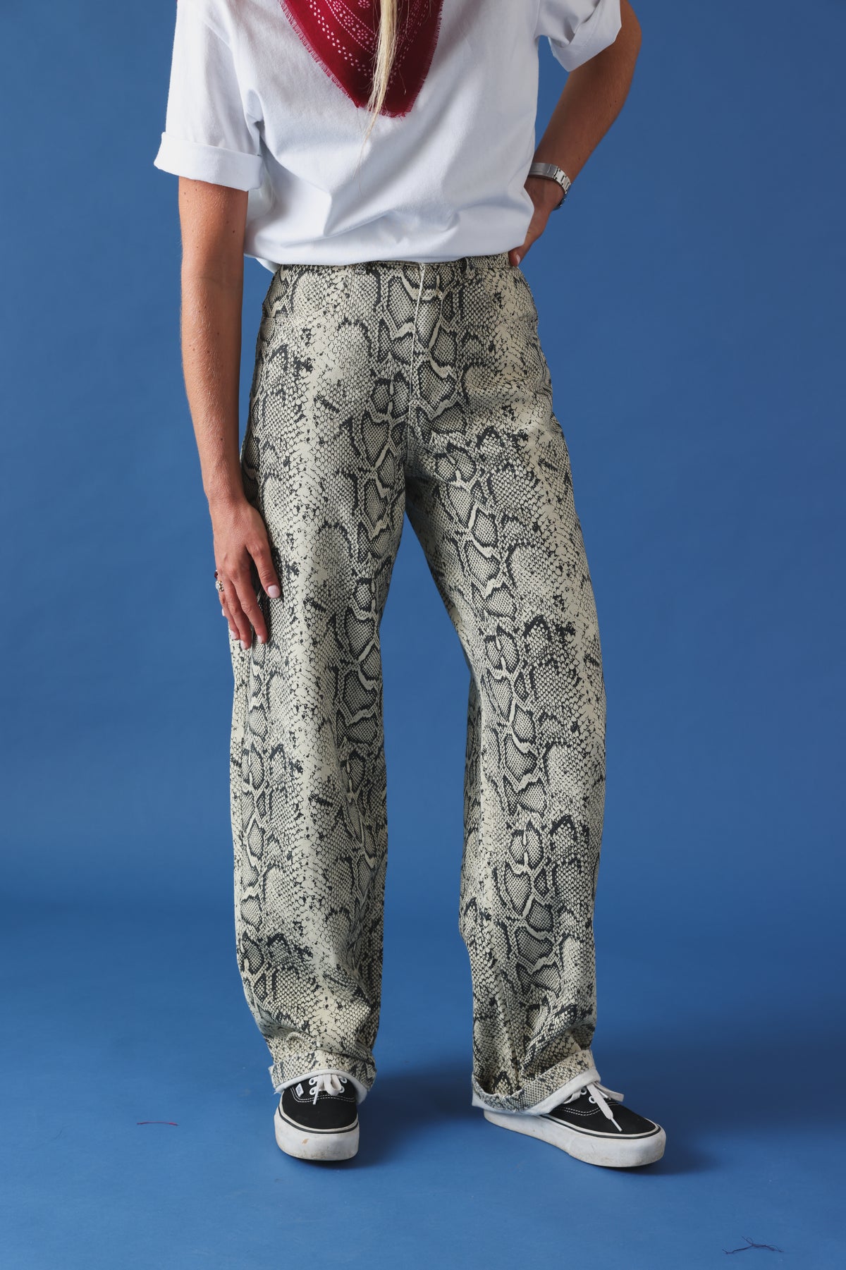 Pantalon barrel Marius denim serpent