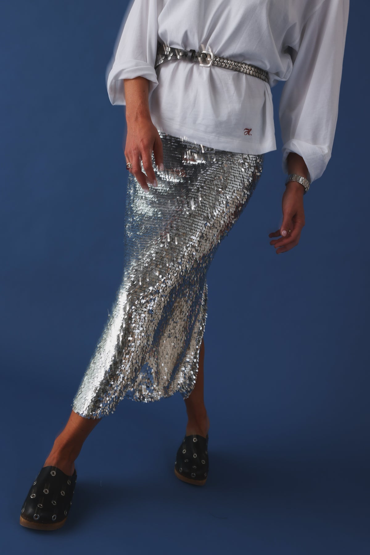 Jupe Muse sequin argenté