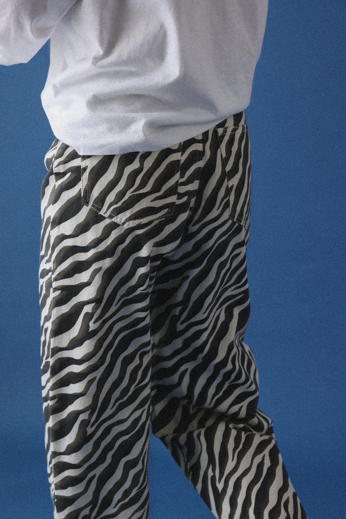 Pantalon barrel Marius denim zèbre