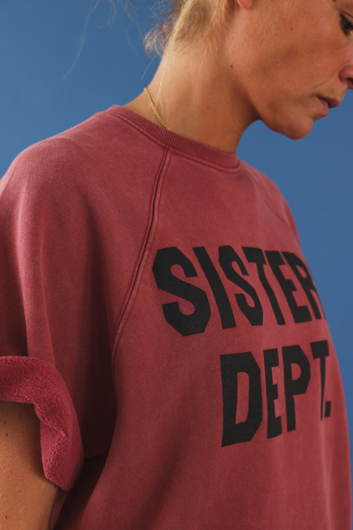 Sweat manche courte "sisters dept" bordeaux