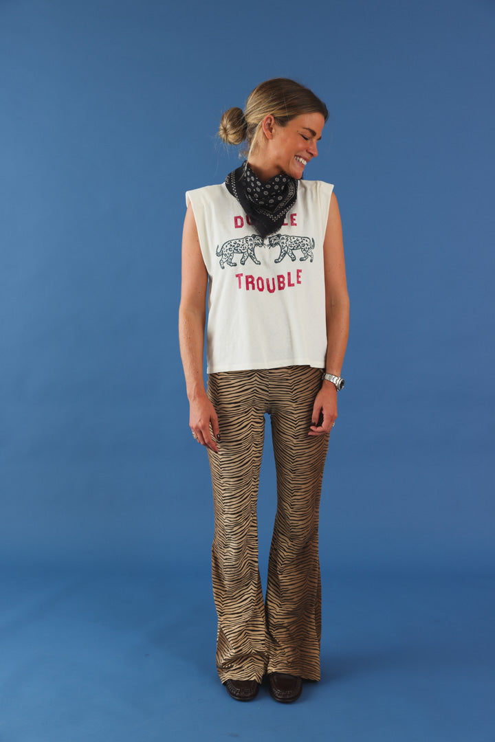 T-shirt avec épaulette "double trouble" écru
