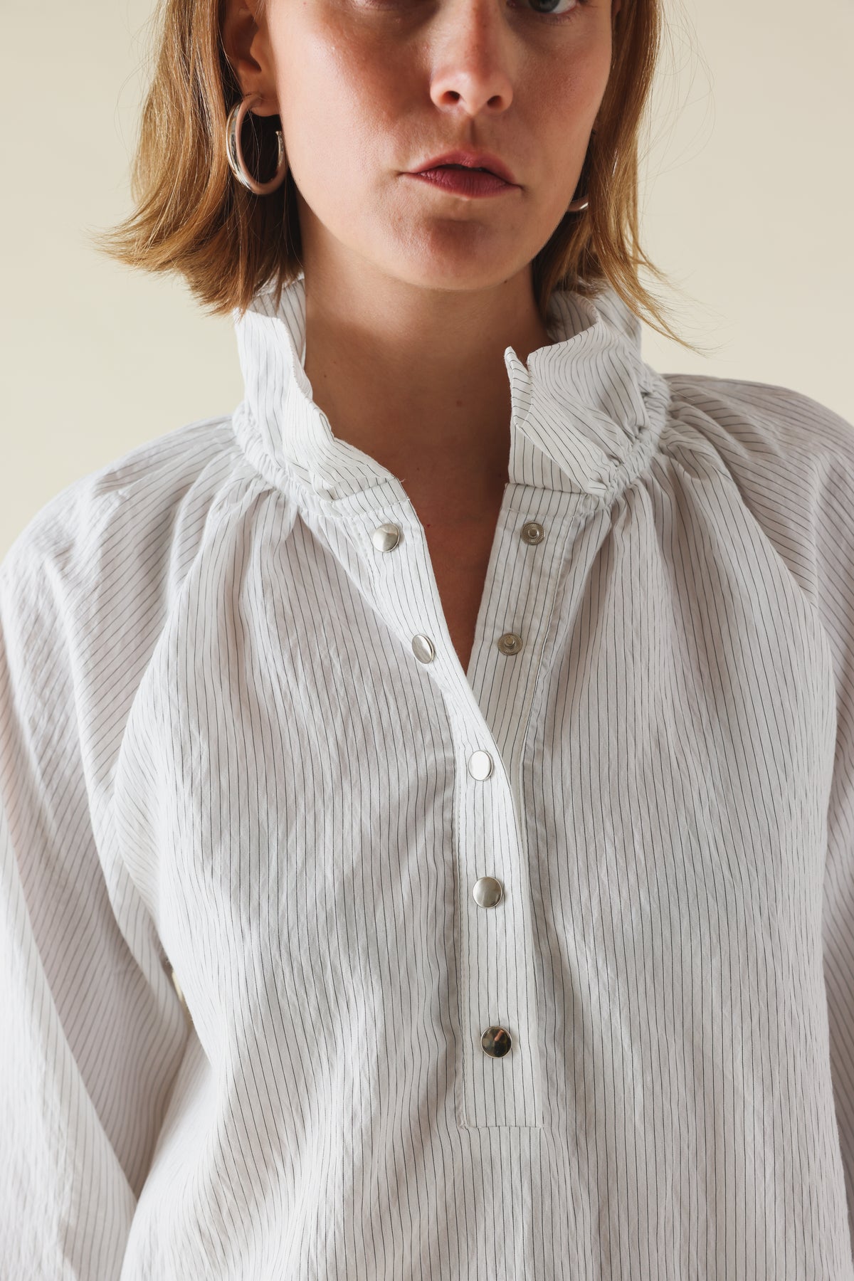 Blouse ISAURE rayure blanc