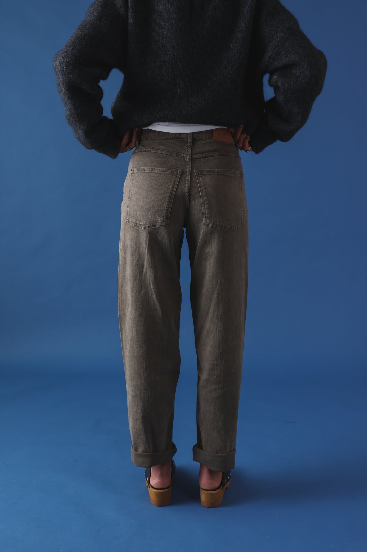 Pantalon barrel Raoul denim taupe