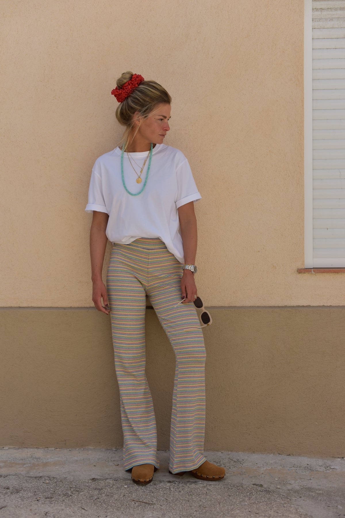 Pantalon ANTOINE rayure multicolore