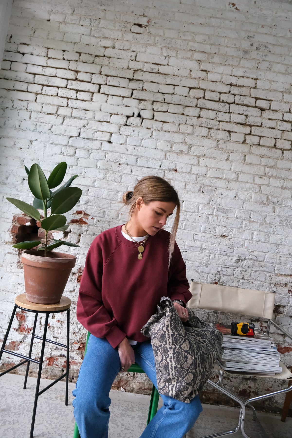 HORTENSE python-print tote bag