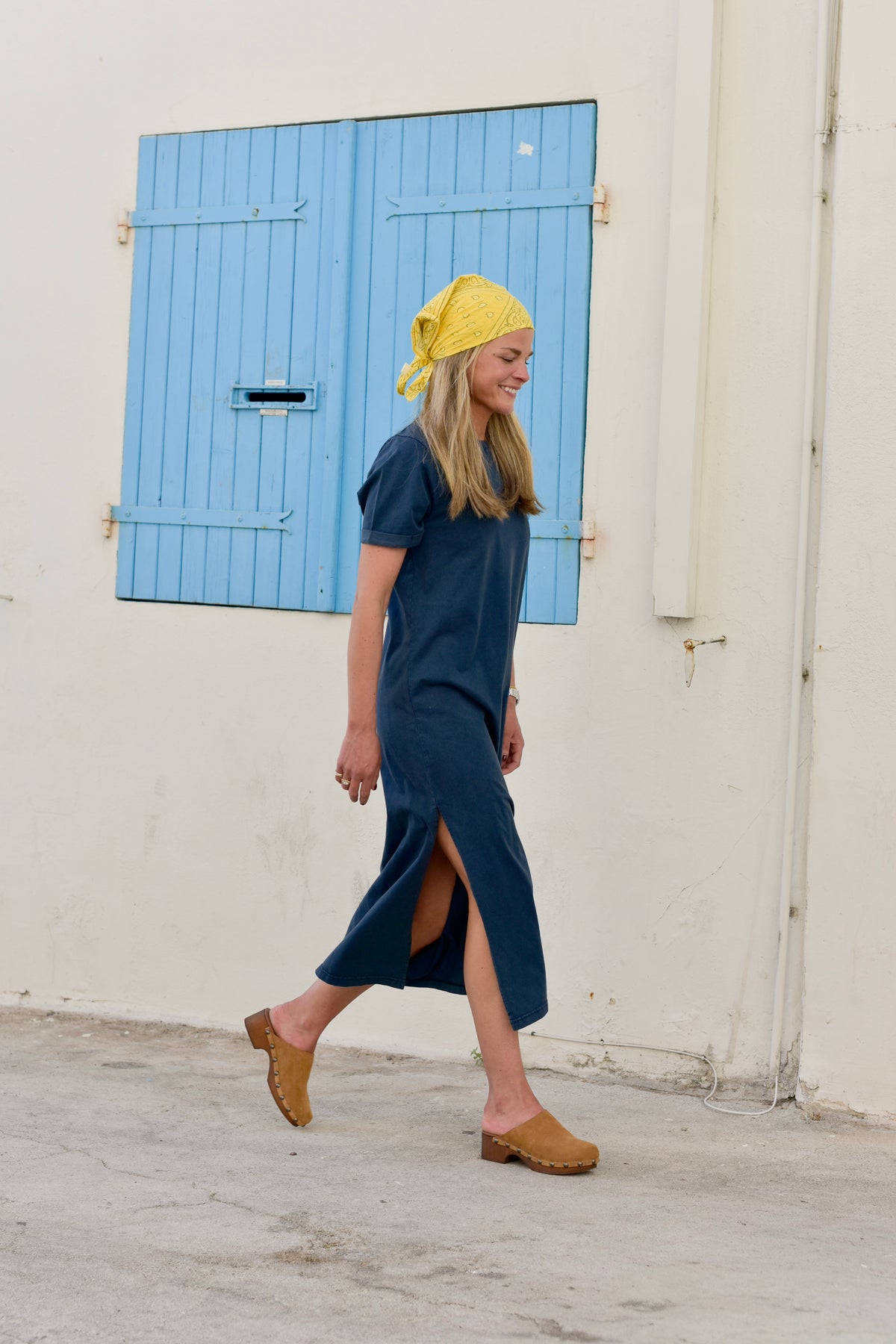 Robe t-shirt ALEXIA marine délavé