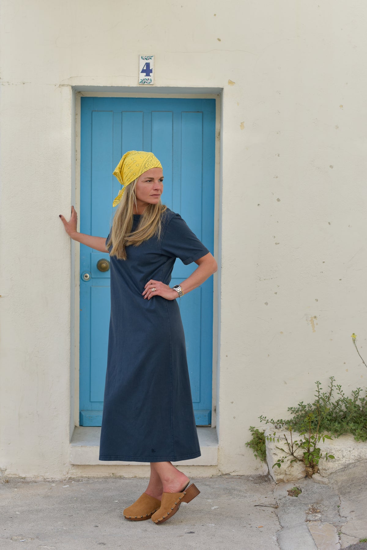 Robe t-shirt ALEXIA marine délavé