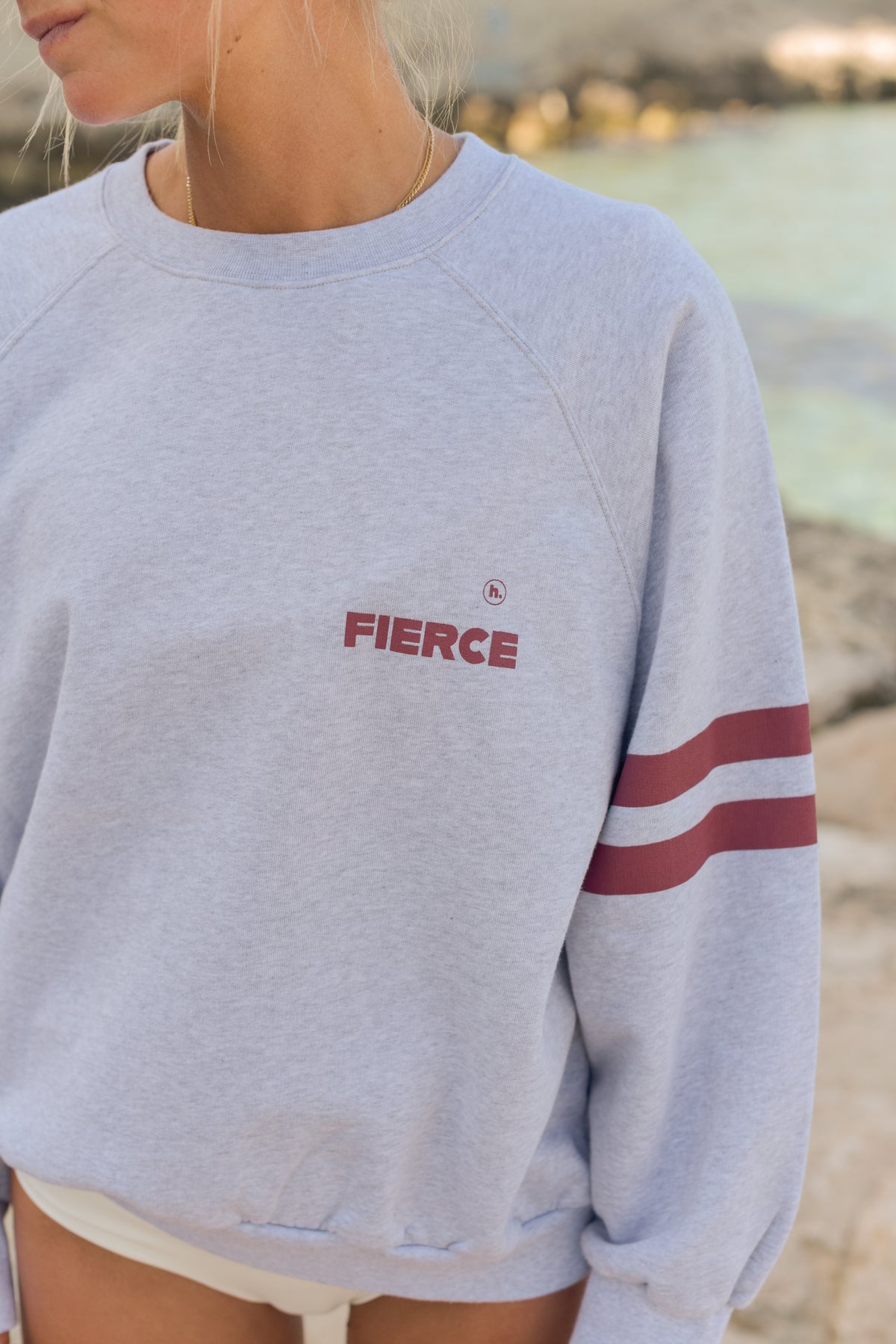 JOSEPH FIERCE grey/burgundy sweatshirt