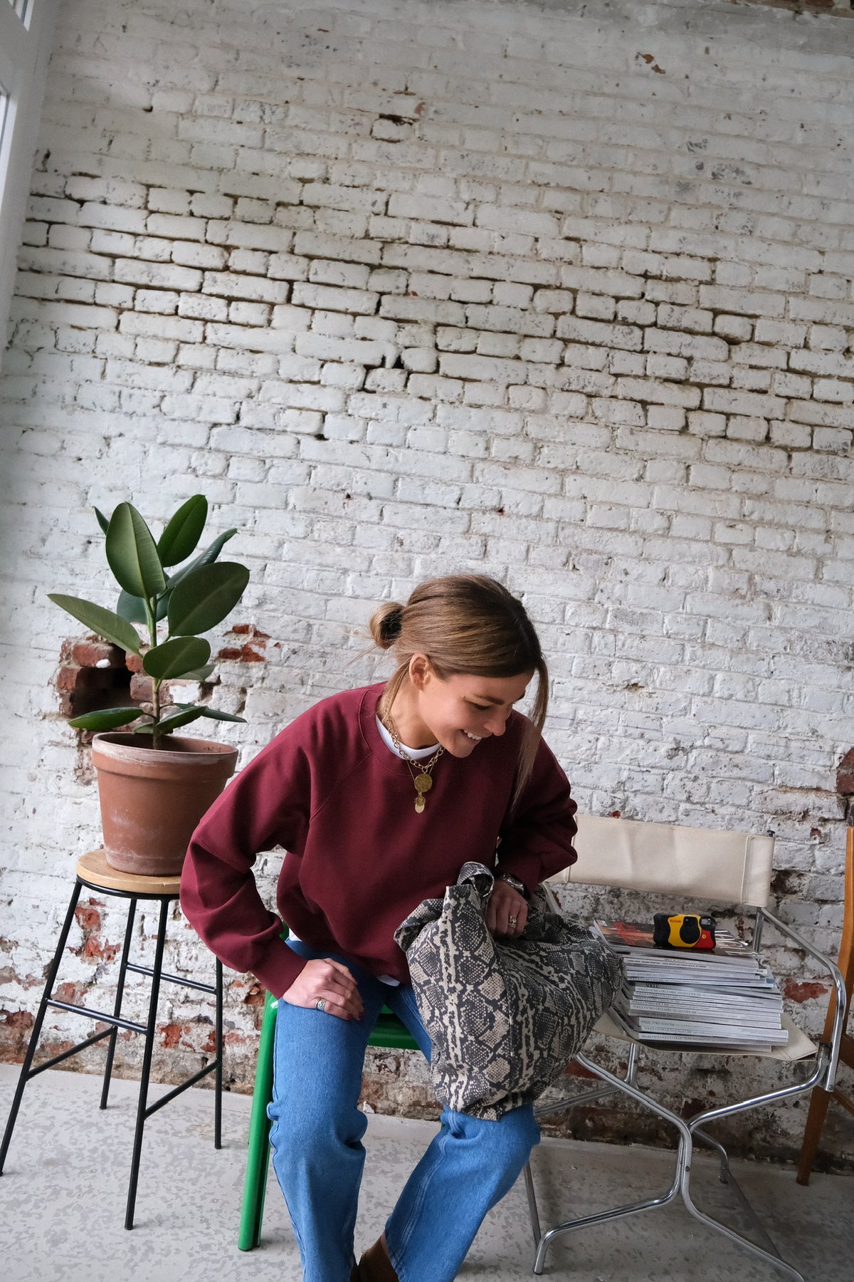 HORTENSE python-print tote bag