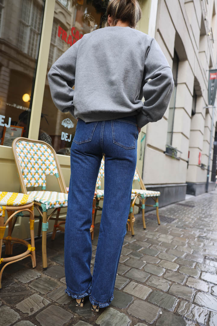 LAZARE ruffle-trim jeans
