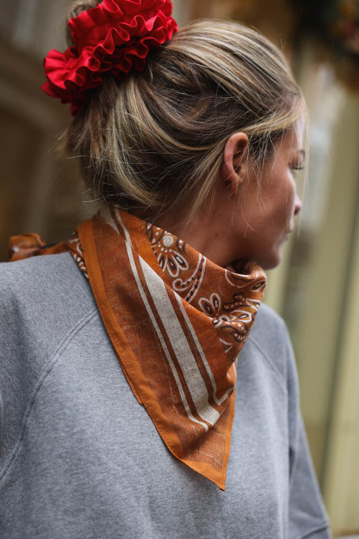 TOM orange print scarf