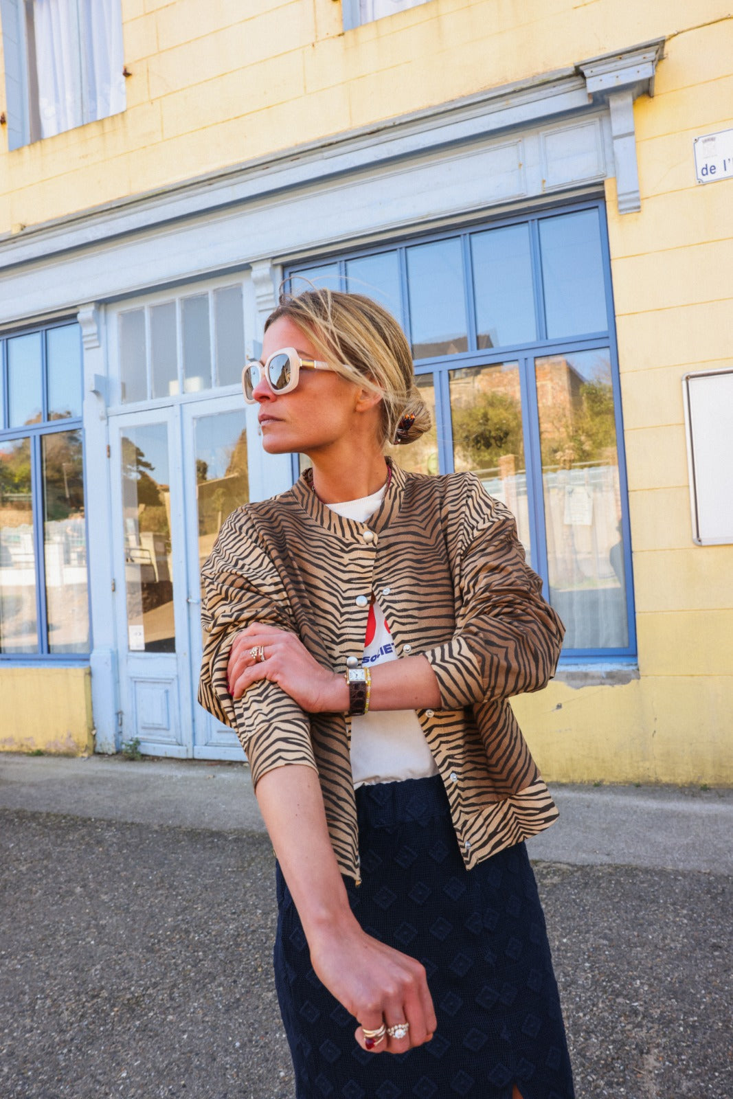 GEORGES tiger print cardigan