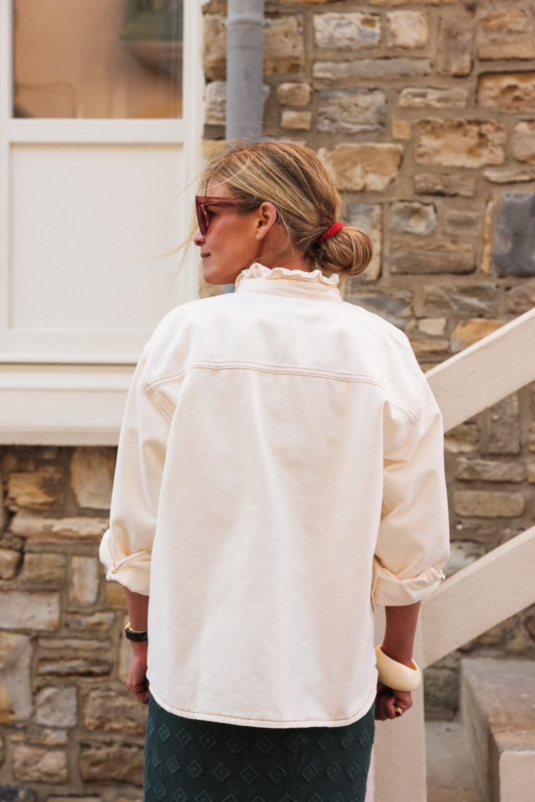 LOU ecru denim overshirt