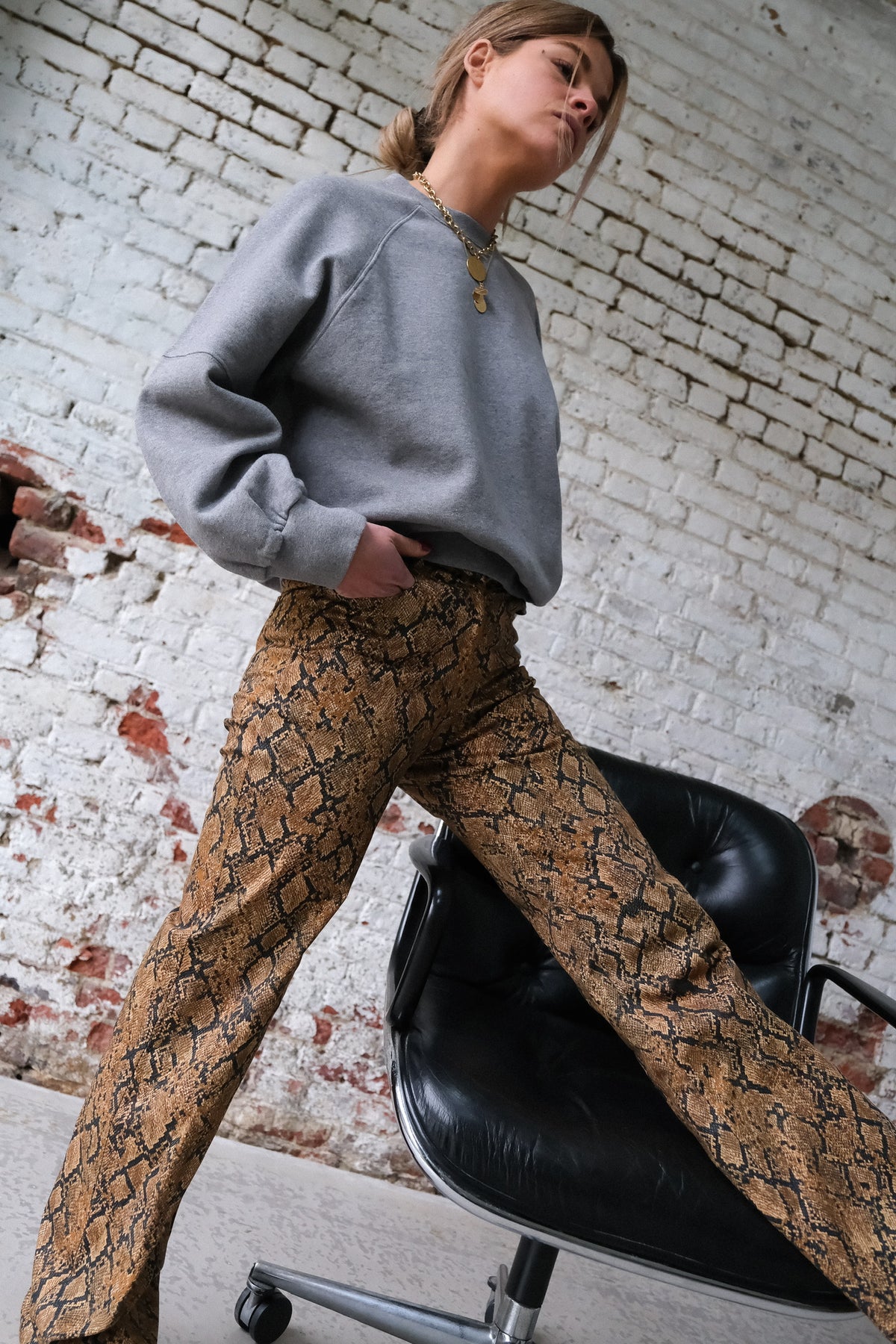 VICTOR python print trousers