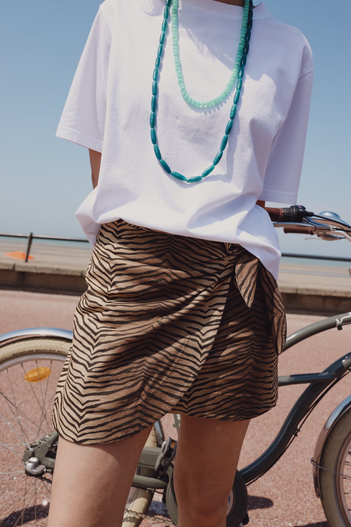 CANDICE tiger wrap skirt