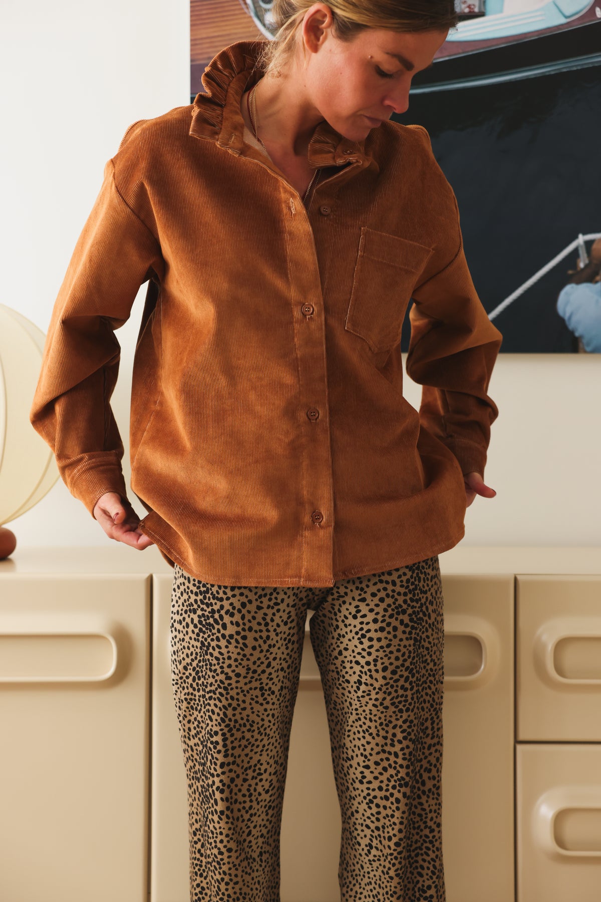 Surchemise LOU velours camel