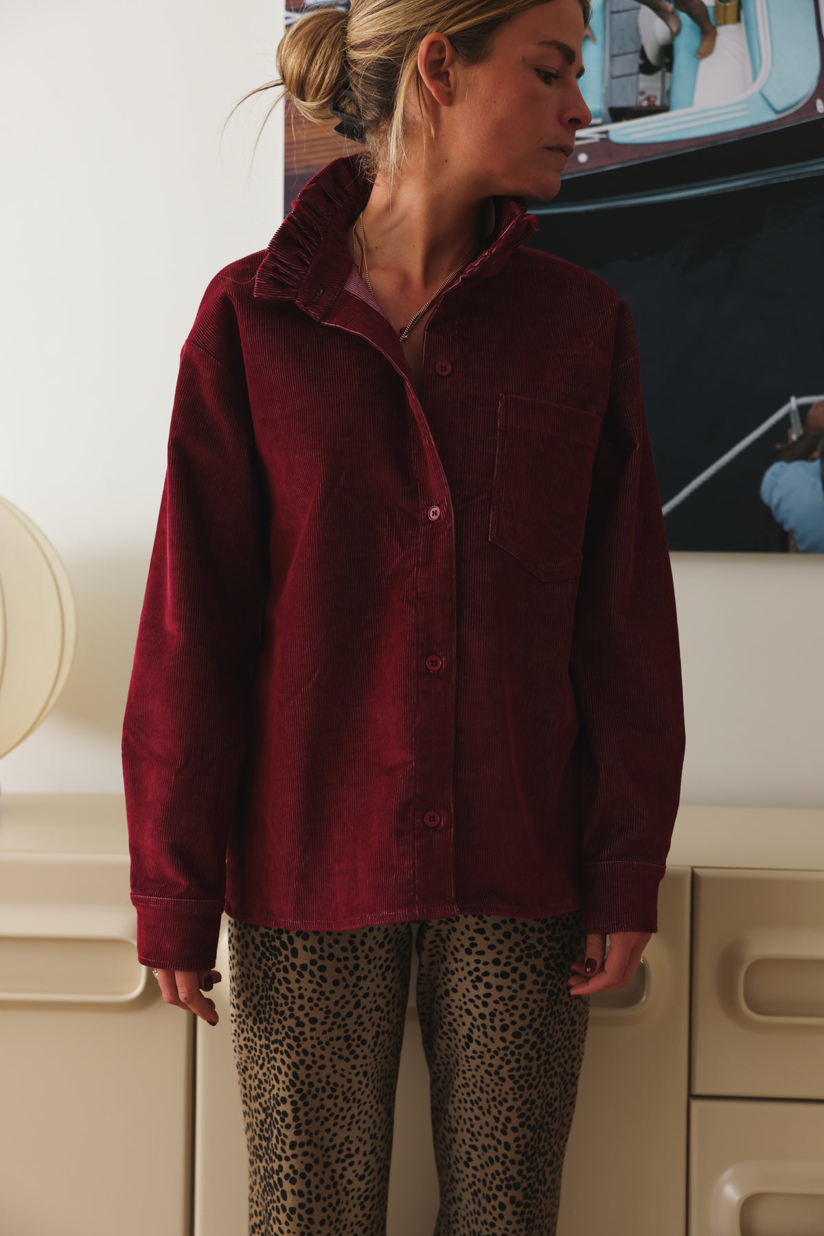 Surchemise LOU velours bordeaux