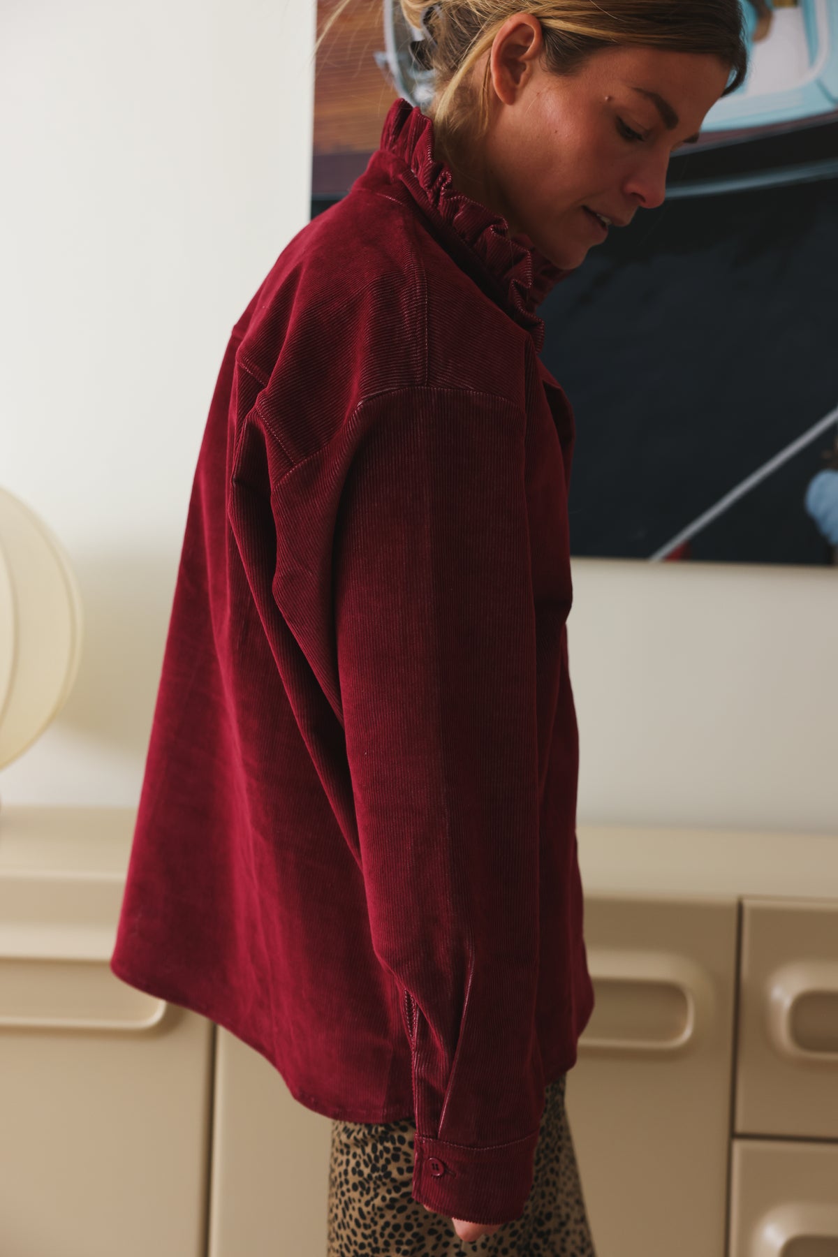 Surchemise LOU velours bordeaux
