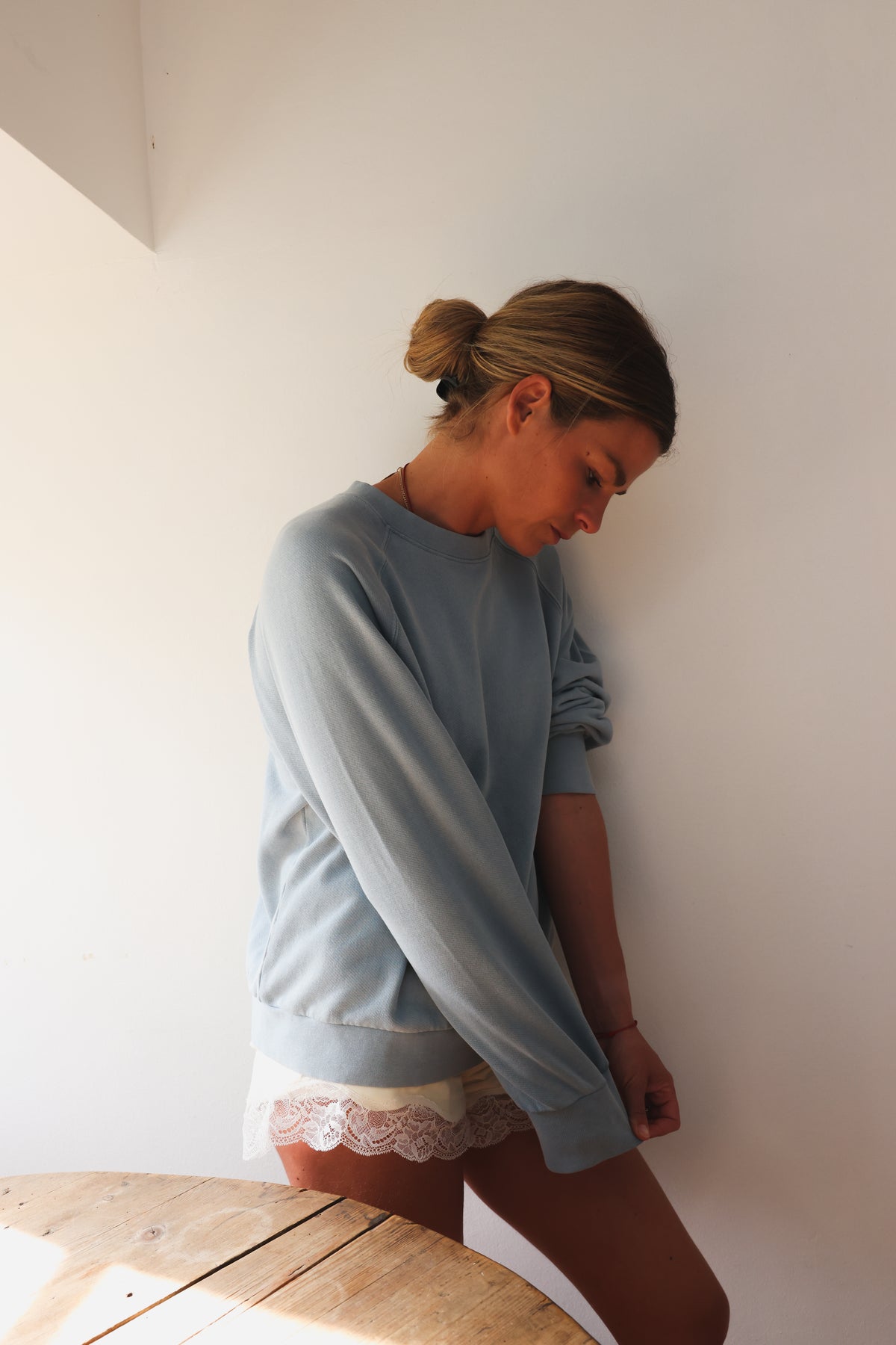 Sweat JOSEPH bleu jean délavé