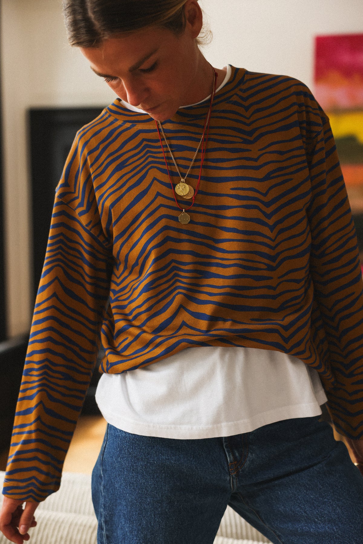 T-shirt MARCO tigre camel/bleu