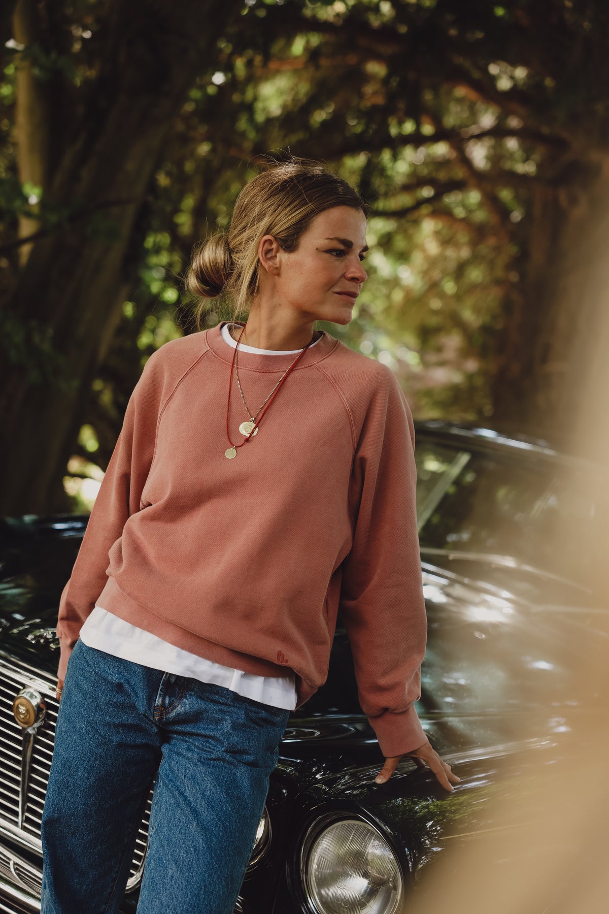 Sweat JOSEPH vieux rose délavé