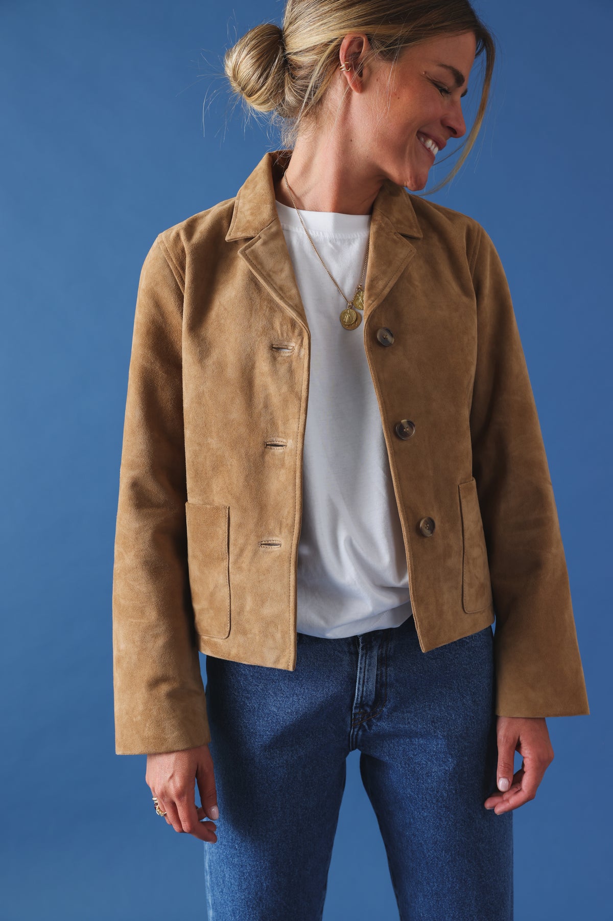 Veste Alix daim camel
