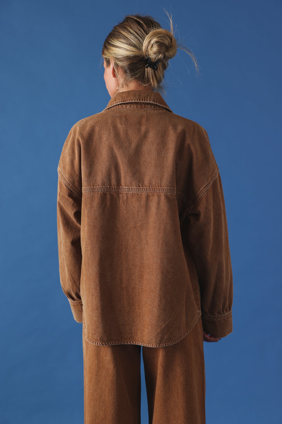 Surchemise Eugénie denim noisette