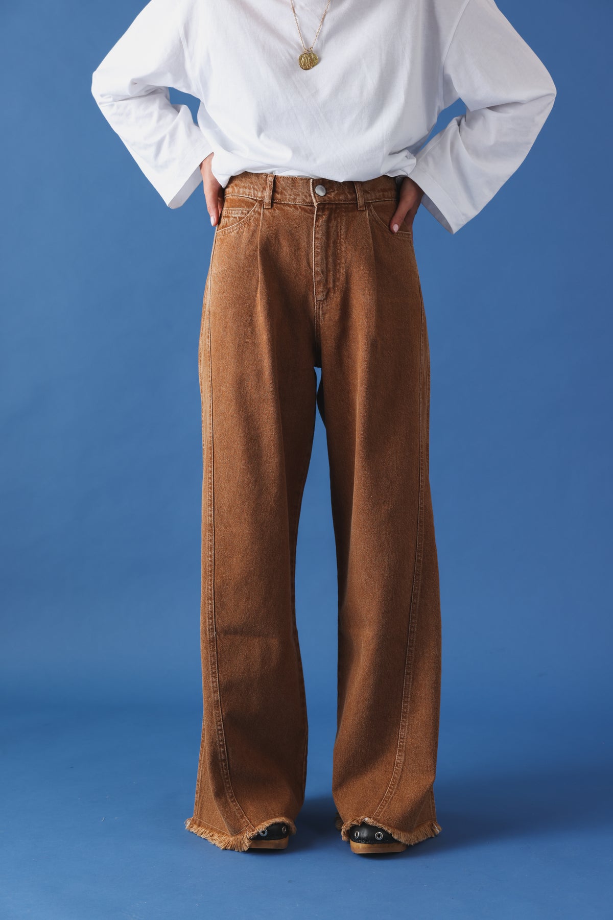 Lucien Wide-leg trousers hazelnut denim