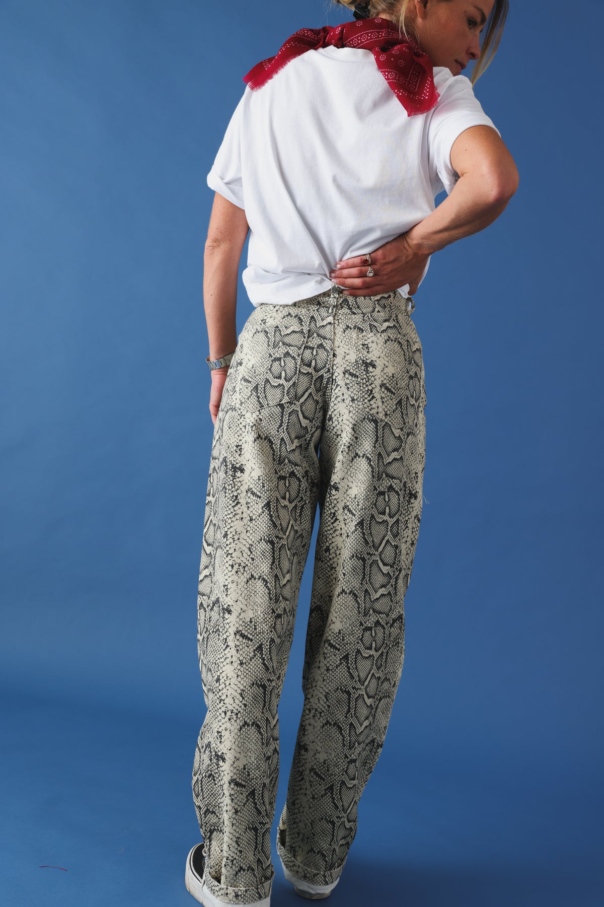 Pantalon barrel Marius denim serpent