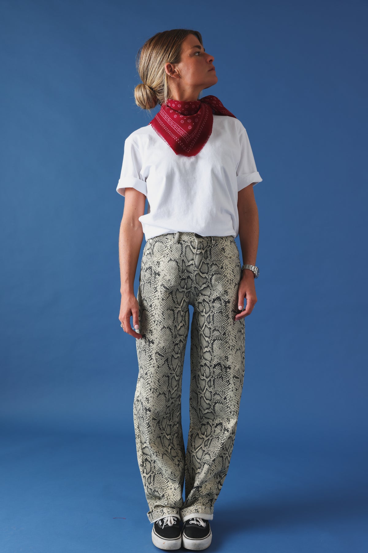 Pantalon barrel Marius denim serpent