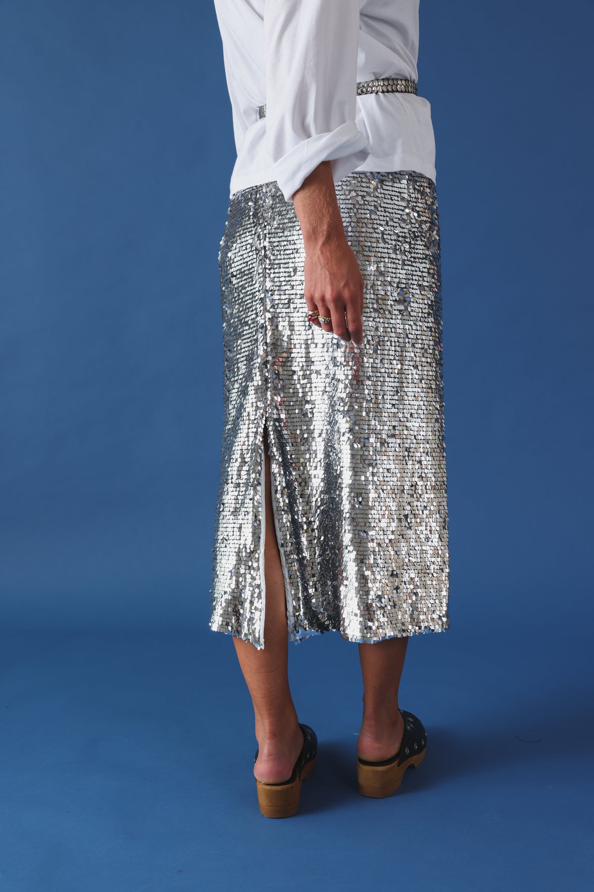 Jupe Muse sequin argenté