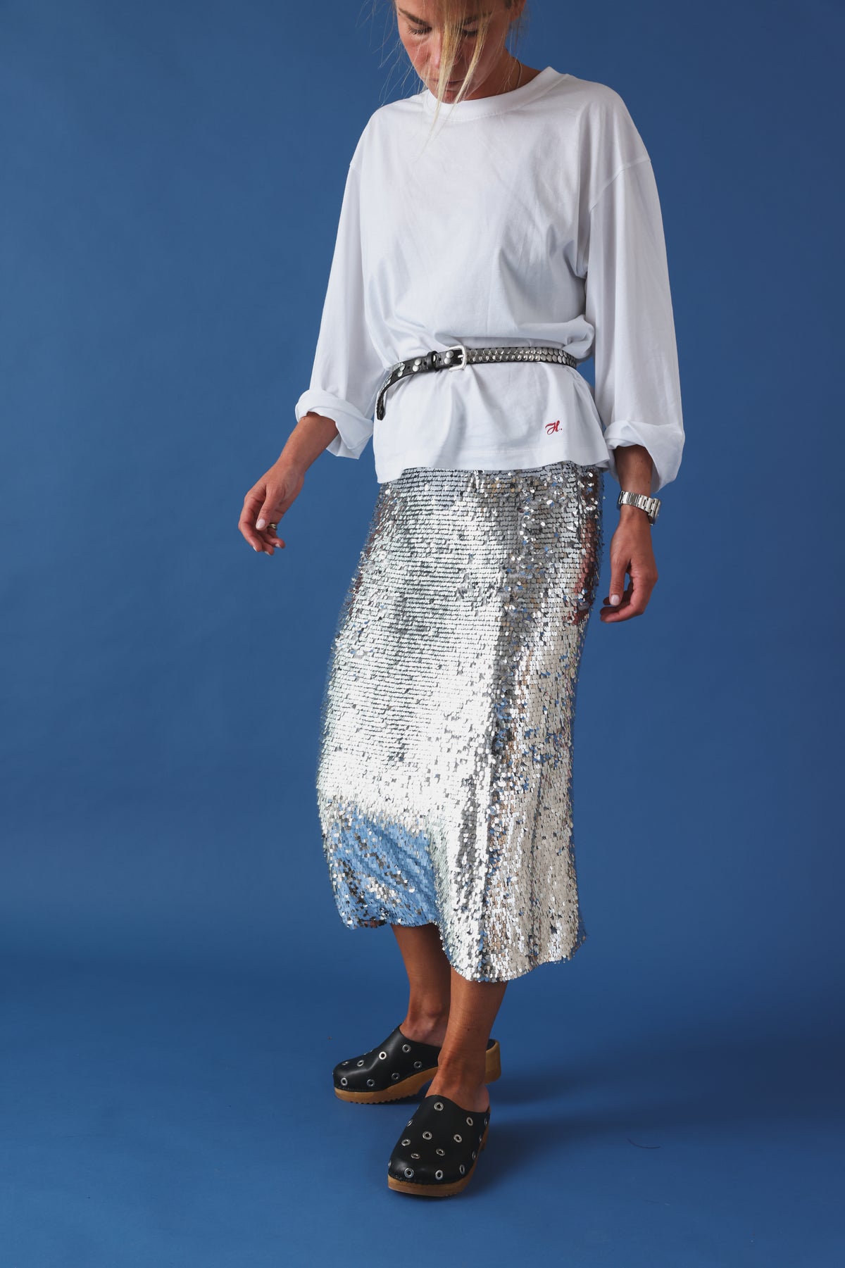 Jupe Muse sequin argenté