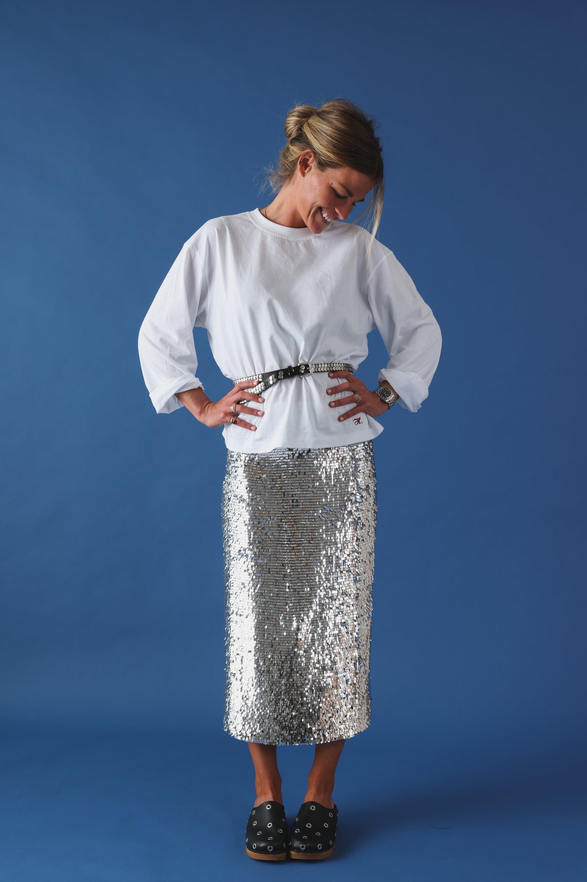 Jupe Muse sequin argenté