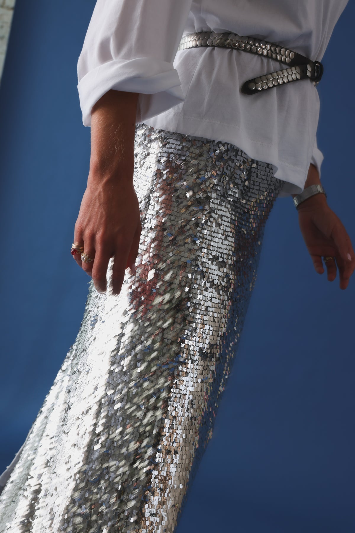 Jupe Muse sequin argenté