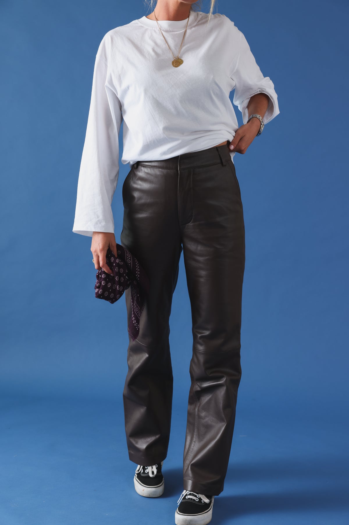 Gaston Trousers chocolate leather