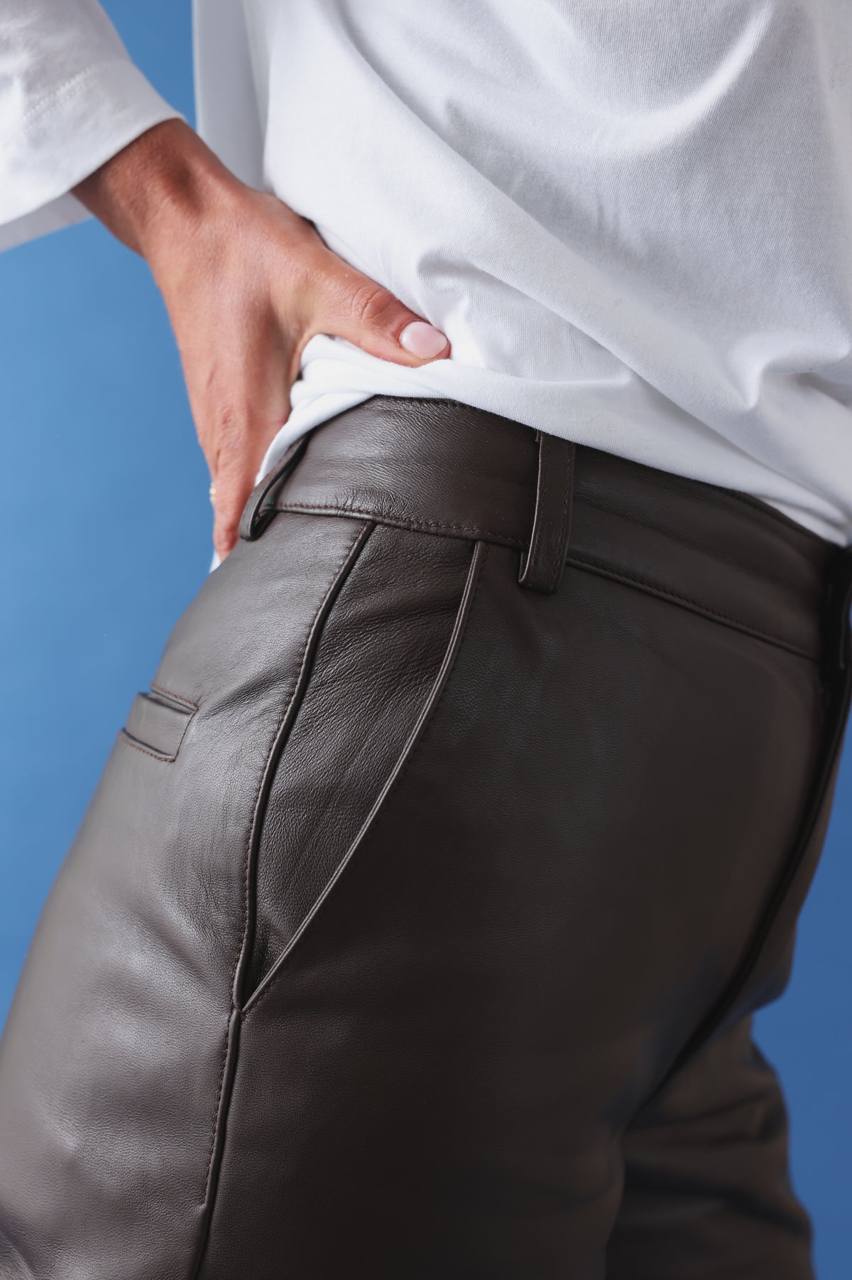 Gaston Trousers chocolate leather