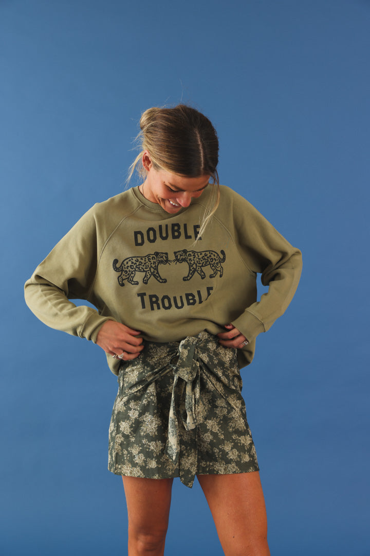 Sweat "double trouble" kaki