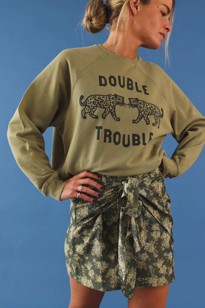 Sweat "double trouble" kaki